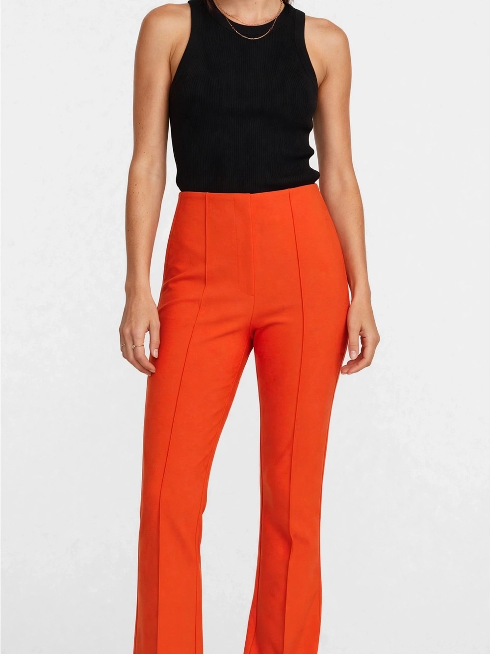 Jules & Leopold Orange High-Waist Flare Pants